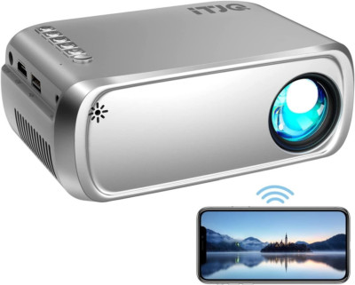 TJQ Tragbarer Projektor 1080p Unterstützt, Mini Projektor mit WiFi - iOS/Android