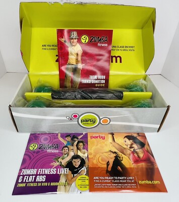 Zumba Fitness System w/2- 1lb Shaker Weights w/Guide Booklet & 2 DVD's-Sealed