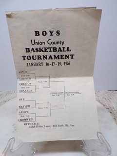 1957 Boys Union Co Iowa Basketball Tourney Afton Lorimor Creston FAMILY INSIDE?