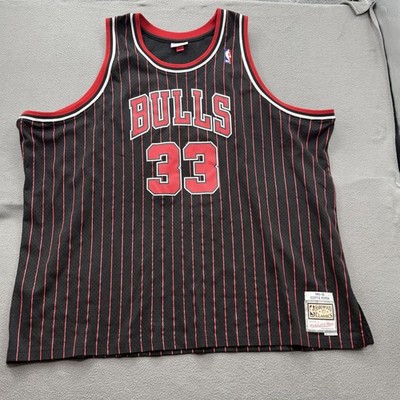 Chicago Bulls Jersey Mens 5XL Black NBA Basketball Pippen Mitchell & Ness