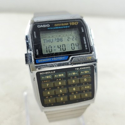 RARE VINTAGE CASIO DATABANK 150 DBC-1500 CALCULATOR TELEMEMO  RETRO MEN'S WATCH