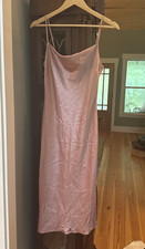 VTG 90s Y2K Express Satin Slip Dress Midi Rose Sz S