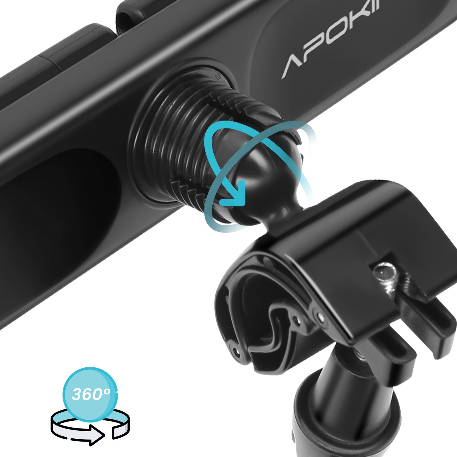Double Support Téléphone Multi Usage Noir pour Poussette et Guidon de Vélo