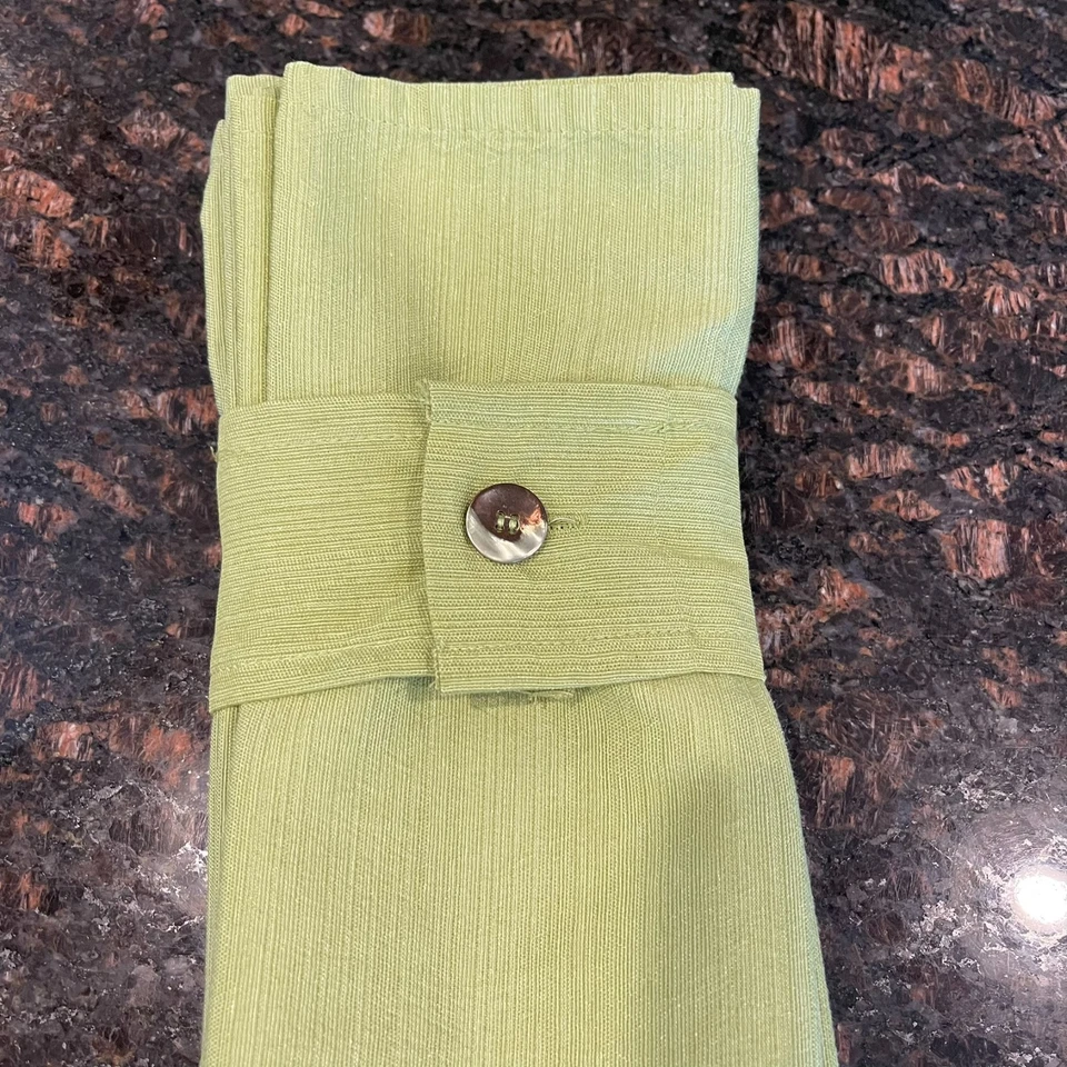 Threshold Set of 8 Green Cotton Blend Cloth Napkins Dinner Elegant Made in India - Image 2 of 4
