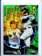 💎 AARON JUDGE2025 TOPPS CHROME GREEN LOGOFRACTOR  FORTUNE 15 SP # d 77/99