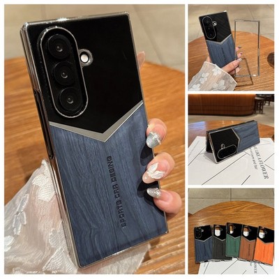 For Samsung Galaxy Z Fold 7 6 5 4 Case Shockproof Wooden Patterned Design Cover