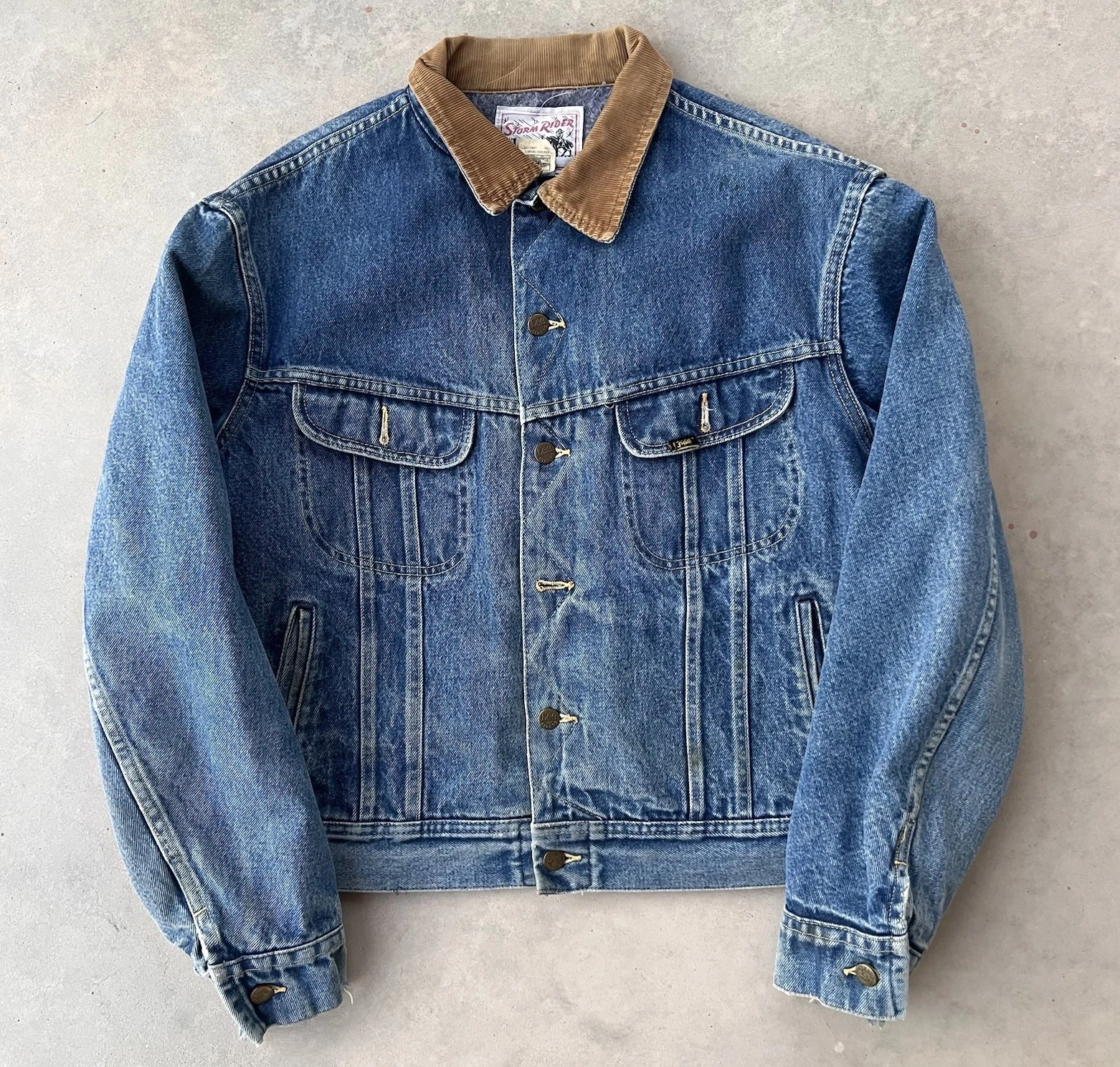 Vintage Lee Storm Rider Jacket Size 48R Denim Blanket Lined Union Made 60s 70s