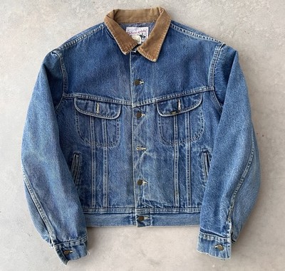 Vintage Lee Storm Rider Jacket Size 48R Denim Blanket Lined Union