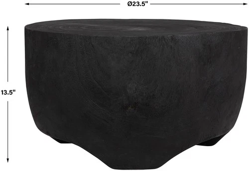 Uttermost 22947 Elevate 24" Diameter Wood Table - Black - Picture 4 of 5