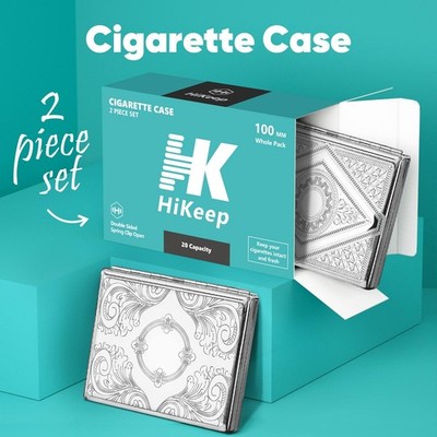 Cigarette Case Metal Holder Vintage Smoking Accessories 2 Pcs