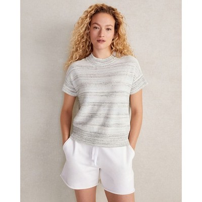 Haven Well Within Organic Cotton Spacedye Crew Neck Sweater Gray size large NWT