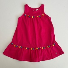 Baby Guess Pink Pom Pom Dress, 24M Baby Dresses, Pink Guess Baby Dresses, B17