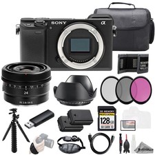 Sony Alpha a6400 Sony FE 24mm f/2.8 G Lens 128GB Ext Bat 3 PC Filter- Kit