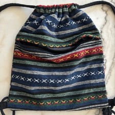 Vintage 1990 Boho Authentic Woven Backpack,