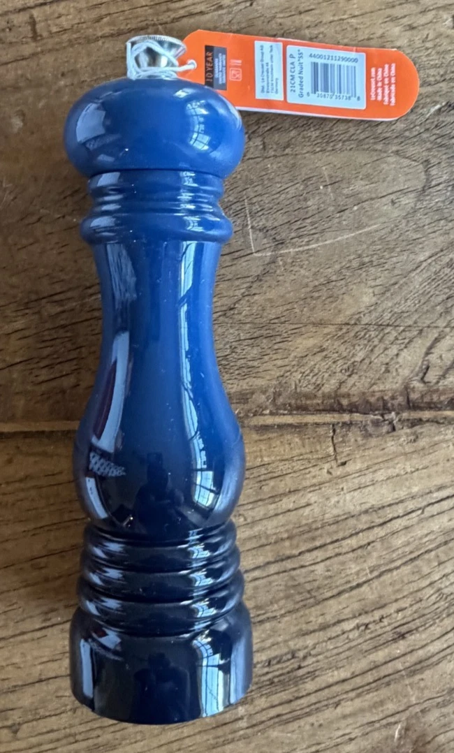 Le Creuset Acrylic Classic Manual Pepper Mill 8 in Nuit Blue NEW NWT