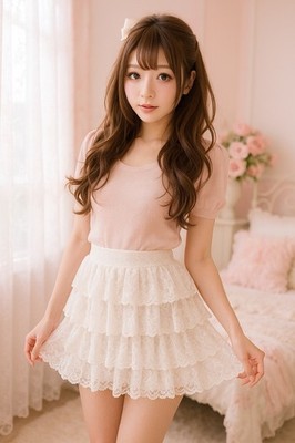 Edikted Mini Skirt Womens S Ruffle Sukapan Himekaji Gyaru Kawaii J Fashion