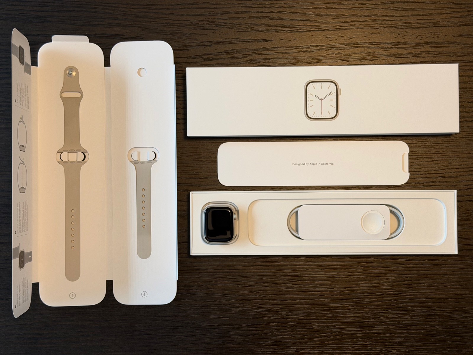 Apple Watch Series 7 41mm Starlight Aluminum Case and Sport Band [MKMY3LL/A]