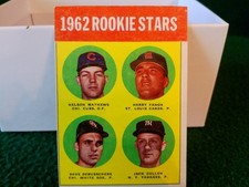 1963 TOPPS BASEBALL ROOKIE STARS WITH BASKETBALL HALL OF FAMER DAVE DEBUSSCHERE