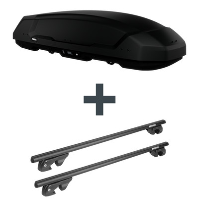 Dachbox Thule Force 3 L Sport + Dachträger Menabo Sherman für VW Touareg 7P5 Top