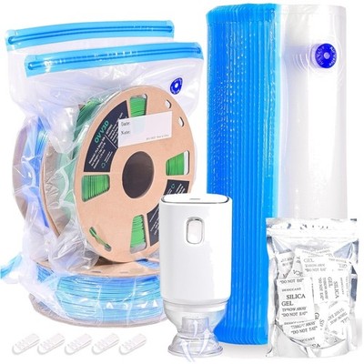 Filament Storage Kit, 30 Bags, Auto Pump, Desiccants, 32x34cm, Suitable for 3...