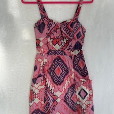 American eagle Pink and purple Aztec print mini dress with pockets side Size 0
