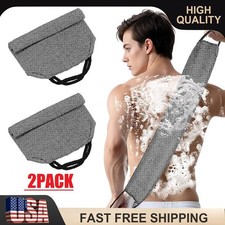 2 Shower Back Scrubber Cloth Bath Towel Body Cleaning Strip Skin Exfoliating US