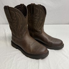 Ariat Groundbreaker Men's Work Cowboy Boots, Size 9.5 EE Brown 10014238 