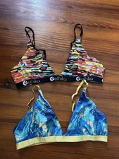 Ethika Women’s Bralettes - Gold Dust & Multi-Colorblock Size Medium