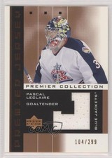 2002 Premier Collection Jerseys Bronze 104/299 Pascal Leclaire #PL Rookie RC rp9