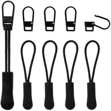 5PC Zipper Pull Puller End Fit Rope Tag Replacement Clip Broken Buckle Fixer Zip