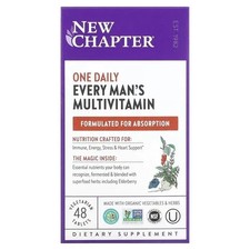 New Chapter Men's Multivitamin for Immune, Stress, Heart 48 Tabs Exp 04/2026 