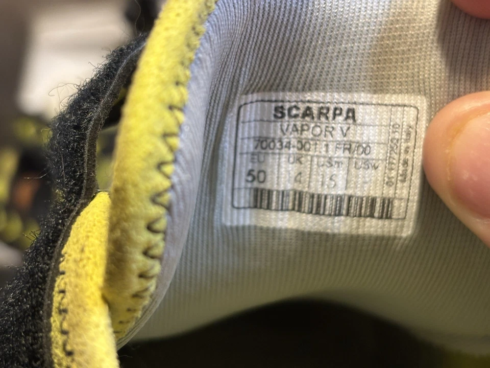 Zapatos de escalada Scarpa Vapor V para hombre talla 15/16 amarillo/negro. Foto 3 de 3