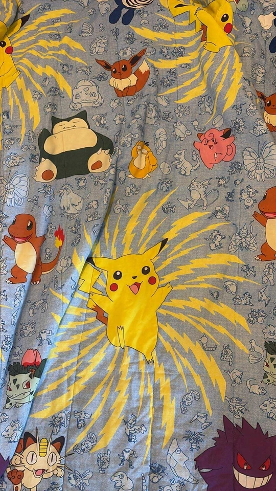 Vintage 90's Pokemon Comforter Blanket Nintendo 85x60 Bed Twin 1995 Retro - Image 4 of 4