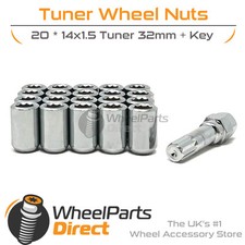 Wheel Nuts (20) Tuner Chrome for Lexus LX 460 [Mk2] 08-21 on Aftermarket Wheels