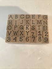 DOT Wood Mounted Alphabet Number Rubber Stamp Set 2962Q