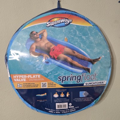 SwimWays Spring Float Inflatable Pool Lounger Raft with Hyper-Flate Valve ~ New