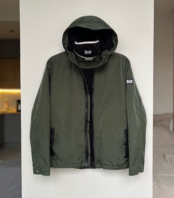 WEEKEND OFFENDER NYLON FLEECE LINED FACE MASK JACKET FOREST GREEN SIZE S
