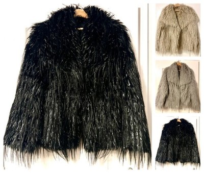 Damen Flauschiger Kunstfell Winter Mantel Jacke Warm Parka Oberbekleidung Cardigan Einheitsgröße