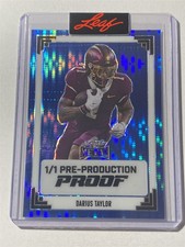 DARIUS TAYLOR gophers 2024 Leaf Metal '91 Pulsar Blue Proof XRC 1/1 (U1)
