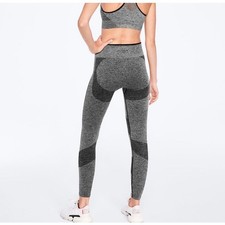 Pink Victoria's Secret Active Gray Marl Seamless High Waist Leggings Size XL