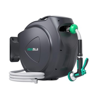 Retractable Garden Hose Reel - 5/8 in x 100 ft Automatic Wall Mount Heavy Dut...