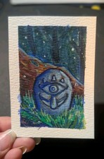 ACEO Orginal Art Legend of Zelda inspired Acrylic 2.5x3.5in aFarmingArtist 