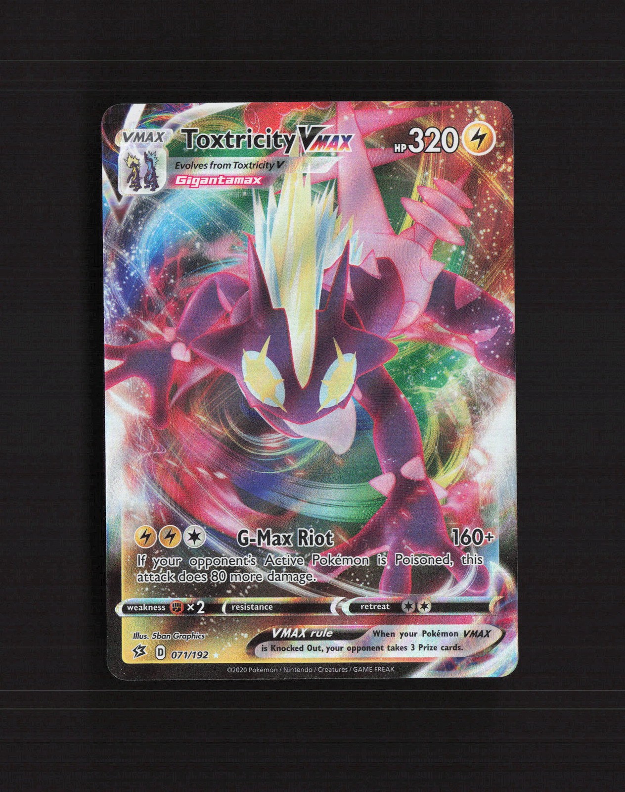 Toxtricity VMAX 071/192 Rebel Clash Ultra Rare Holo Pokemon Card NM