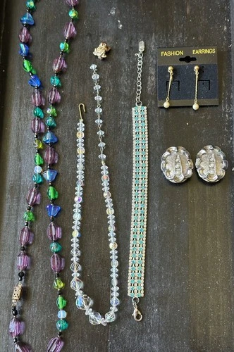 vintage costume jewelry lot wearable with clip earrings