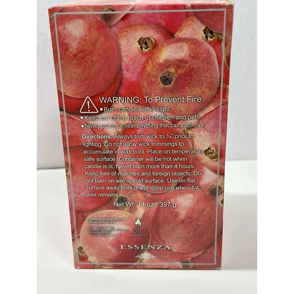 Лот из 2 банок свечей Essenza 14 унций/Ea- Passion гранат и красное вкусное яблоко - Изображение 4 из 4