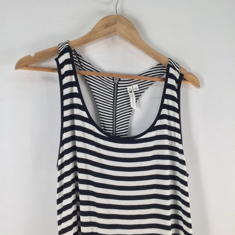 Cable & Gauge Mujer Cami Camiseta sin Mangas Talla L Blanco Negro Rayas Sin Mangas 116430 Foto 2 de 4