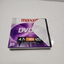 MAXELL DVD R 16X 4.7GB 120 MINUTE BLANK MEDIA DISCS 5-Pack " Opened But Not Used