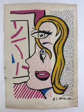 Roy Lichtenstein COA Art Painting Original Drawing Vintage Paper Signed