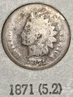 1871 Indian Cent GOOD details coin, strong clear date, full reverse
