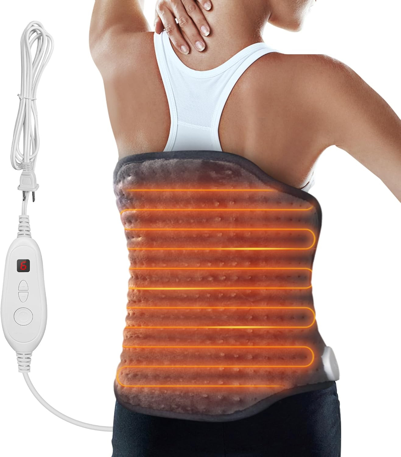 Snailax Heating Pad for Back Pain Relief，Electric Heat Pad for Period Cramps, Ne